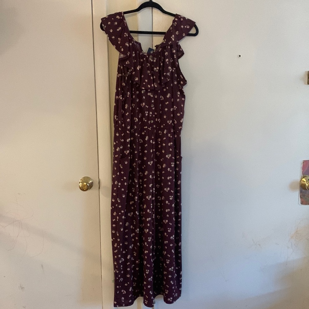 Burgundy Floral Jumpsuit